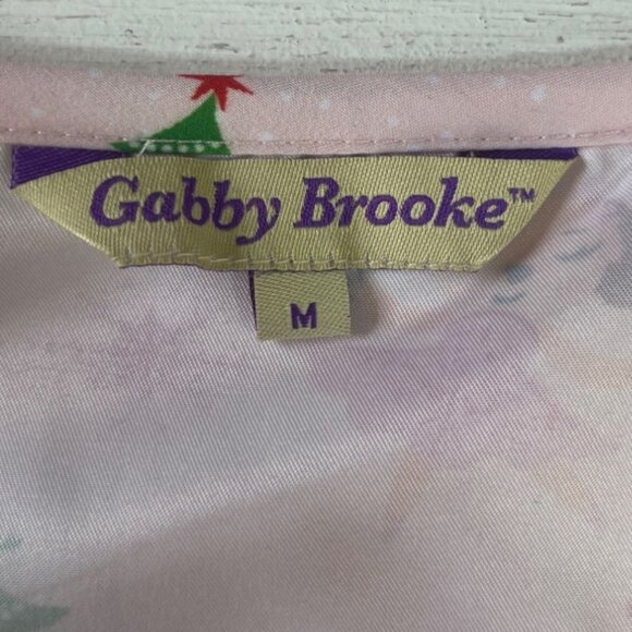 Gabby Brooke Holiday Scrub Top Womens Medium Pink New - Picture 6 of 9